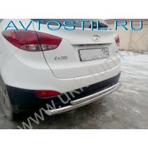Tucson Защита заднего бампера труба двойная 60/42 мм нержавейка