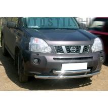 X-trail 2007 Передняя защита дуга 60/60 мм труба двойная нержавейка