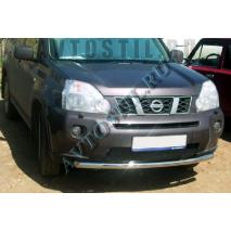 X-trail 2007 Передняя защита труба 60 мм нержавейка
