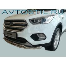Kuga Защита переднего бампера труба двойная 60/42 мм нержавейка