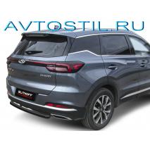 Tiggo 7 Pro 2021 Защита заднего бампера труба 57 мм короткая черная