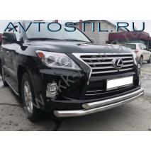 LX 570 Защита переднего бампера труба двойная 60/42 мм нержавейка