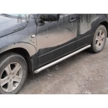 Grand Vitara Пороги трубы с загибами 60 мм нержавейка