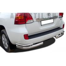Land Cruiser 200 Защита заднего бампера уголки 76/53 мм двойные нержавейка