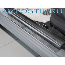 Chevrolet Aveo 2002 Накладки на пороги нержавейка 5 дв 4 шт