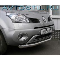 Koleos 2008 Защита переднего бампера 60 мм нержавейка