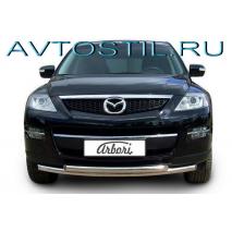 CX-9 Защита переднего бампера труба d57+d57 двойная нержавейка