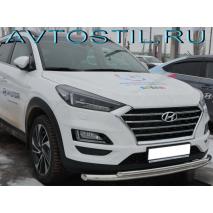 Tucson Защита переднего бампера труба двойная 60/42 мм нержавейка