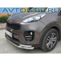 Sportage Защита переднего бампера труба двойная 60/42 мм нержавейка