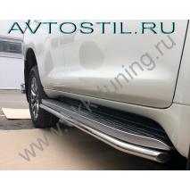 Prado 150 Защита штатного порога труба 42 мм под порог нержавейка