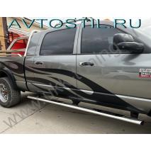 Ram 2004 Mega Cab Подножки трубы с простопью 120х60 мм овал нержавейка