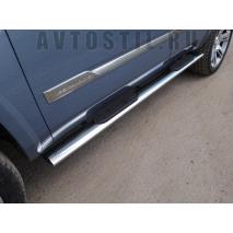 Escalade Пороги овальные с накладкой 120х60 мм нержавейка