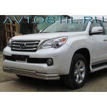 GX 460 Защита переднего бампера d60+d60+d42 тройная нержавейка
