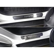 Fortuner 2017 Накладки на пороги лнадпись Toyota 4 шт нержавейка