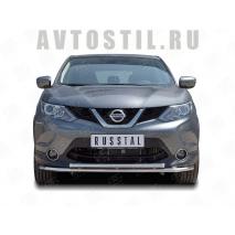 Qashqai Защита переднего бампера труба двойная 42/42 мм нержавейка