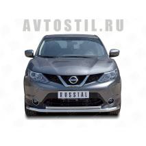 Qashqai Защита переднего бампера труба двойная 60/42 мм нержавейка