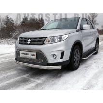 Vitara 2015 Защита передняя нижняя труба овальная 75х42 мм нержавейка