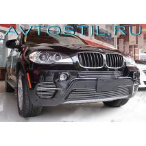 BMW X5 Е70 2010-2013 Решетка в бампер 6 частей нержавейка