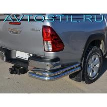 Hilux Защита заднего бампера угловая 76/42 мм нержавейка
