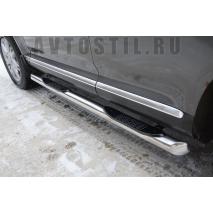 Touareg Подножки труба с проступями 76 мм нержавейка