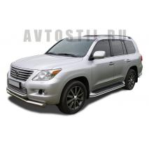 LX 570 Защита переднего бампера труба двойная 60/42 мм нержавейка