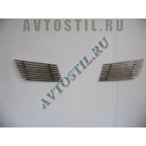 L200 Triton 2006-2010 Накладка на решотку радиатора нержавейка 2 части