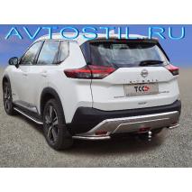 X-Trail Защита заднего бампера уголки 42 мм нержавейка