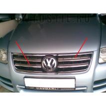 Touareg 2003-2005 Накладка на решетку радитатора нержавейка 4 ч