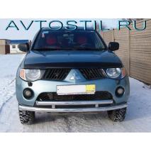 Pajero Sport Передняя защита труба двойная 60/60 мм нержавейка