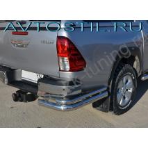 Hilux Защита заднего бампера уголки двойные 76/42 мм нержавейка