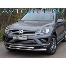 Touareg R-Line Передняя защита бампера труба двойная 60/60 мм