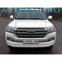 Land Cruiser 200 Защита передняя нижняя овальная длинная 75х42 мм нержавейка