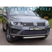 Touareg R-Line Защита передняя нижняя труба овальная 75х42 мм нержавейка