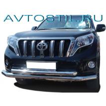 Prado 150 Защита переднего бампера труба двойная 60/42 мм нержавейка