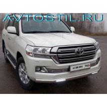 Land Cruiser 200 Защита передняя нижняя овальная длинная с ДХО 75х42 мм