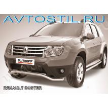 Duster Защита переднего бампера труба 57 мм волна нержавейка