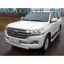 Land Cruiser 200 Защита передняя нижняя овальная короткая 75х42 мм нержавейка