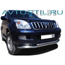 Prado 120 Защита переднего бампера труба двойная 60/42 мм нержавейка
