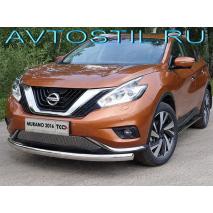 Murano Защита передняя нижняя труба овальная 75х42 мм нержавейка