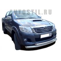 Hilux 2011 Защита переднего бампера труба двойная 60/42 мм нержавейка