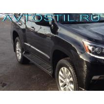 Prado 150 Пороги черные дизайн LEXUS Style +передние брызговики