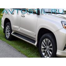 Prado 150 Пороги серебро дизайн LEXUS Style +передние брызговики