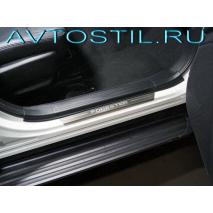 SUBARU FORESTER 2018 Накладки на пороги лист шлифованный надпись Forester 2 шт нержавейка