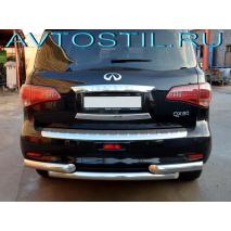 QX 80 2017 Защита заднего бампера труба d76 нержавейка