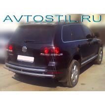Touareg Защита заднего бампера 60/53 мм нержавейка