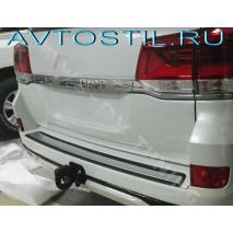 Land Cruiser 200 Накладка на задний бампер пластик белый нержавейка