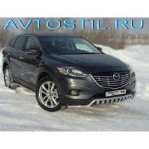 CX-9 Защита переднего бампера волна с вставкой 42 нержавейка