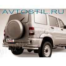 Uaz Patriot Защита заднего бампера уголки d76+d42 двойные нержавейка
