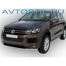Touareg 2007 Передняя защита труба 60 мм нержавейка