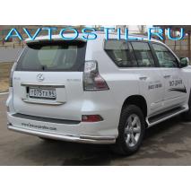 GX 460 Защита заднего бампера труба с углами 76/42 мм нержавейка